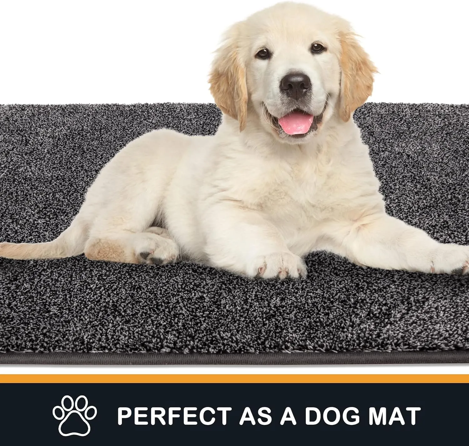 PURRUGS Dirt Trapper Door Mat 24" x 35.5", Non-Slip Machine Washable Entry Rug, Shoe Scraper, Dog Doormat, Super Absorbent Welcome Mat for Front & Back Door, Muddy Shoes & Paws, Light Grey-Dark Grey