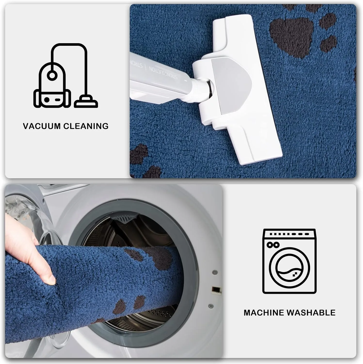 PURRUGS Dirt Trapper Door Mat 32" x 47", Non-Skid/Slip Machine Washable Microfiber Entrance Rug, Shoes Scraper, Dog Doormat, Super Absorbent Floor Mat for Muddy Wet Shoes and Paws, Blue