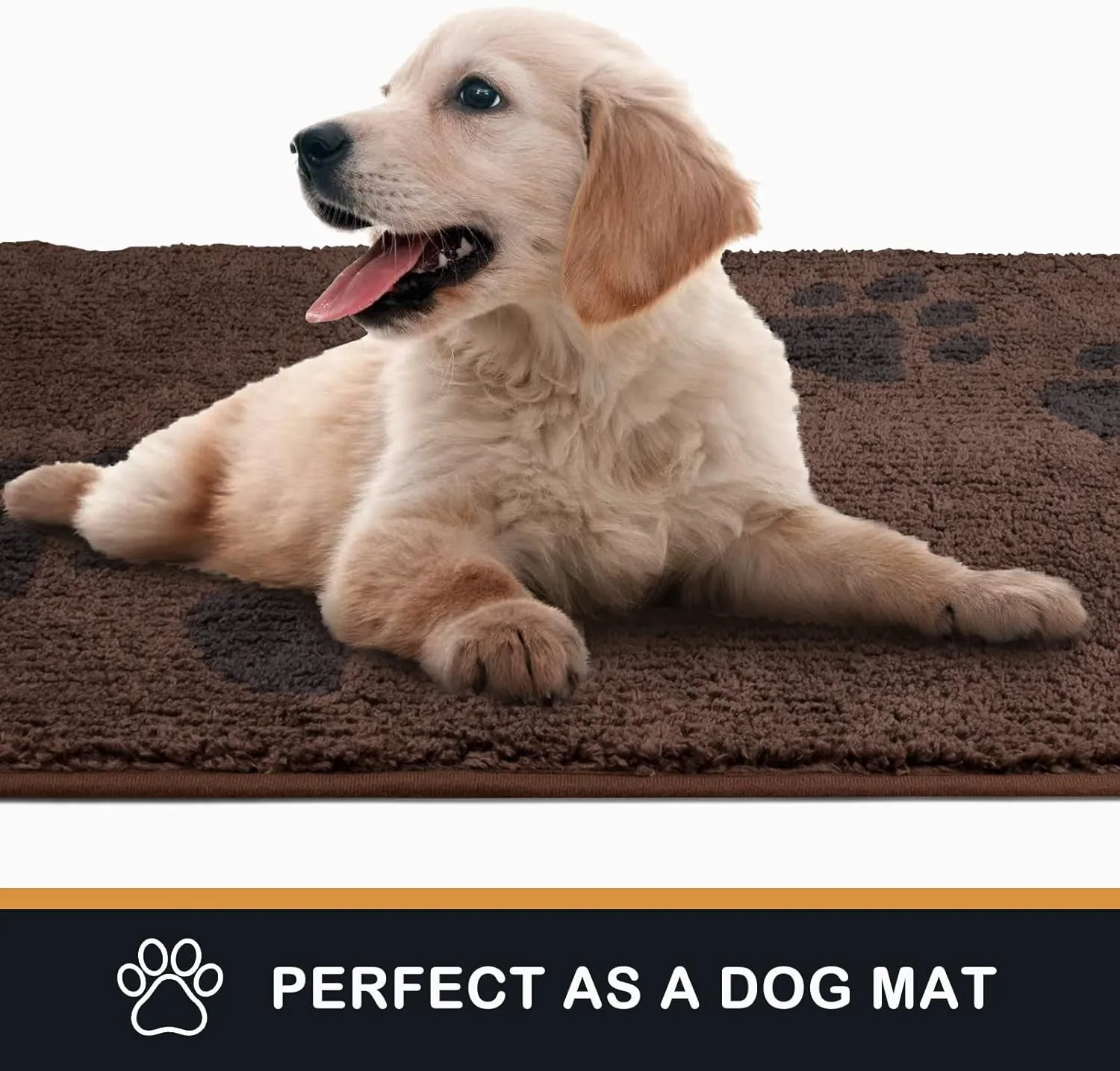 PURRUGS Dirt Trapper Door Mat 32" x 47", Non-Skid/Slip Machine Washable Microfiber Entrance Rug, Shoes Scraper, Dog Doormat, Super Absorbent Floor Mat for Muddy Wet Shoes and Paws, Brown