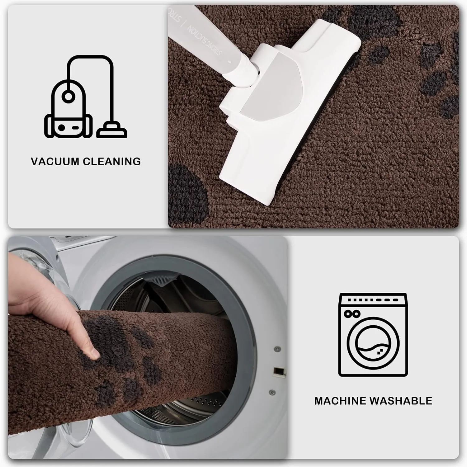 PURRUGS Dirt Trapper Door Mat 32" x 47", Non-Skid/Slip Machine Washable Microfiber Entrance Rug, Shoes Scraper, Dog Doormat, Super Absorbent Floor Mat for Muddy Wet Shoes and Paws, Brown