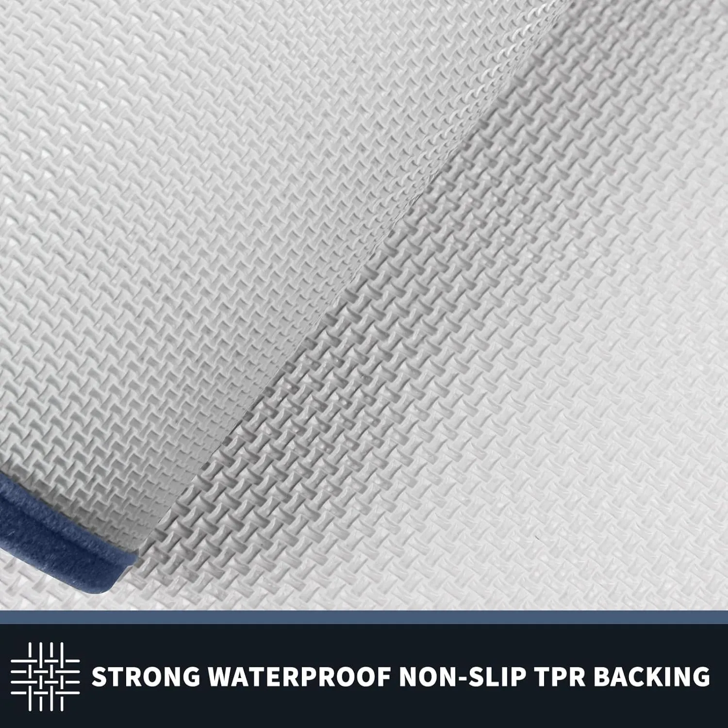 PURRUGS Dirt Trapper Door Mat 34" x 60", Non-Slip/Skid Machine Washable Entryway Rug, Shoes Scraper, Area Rug, Super Absorbent Welcome Mat for Muddy Wet Shoes and Paws, Light Blue & Navy