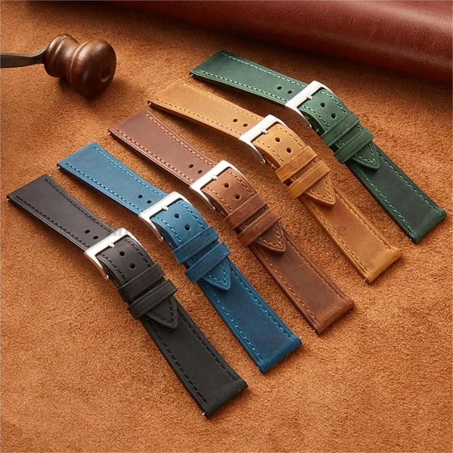 Quick Release Vintage Watch Strap 18mm 19mm 20mm 21mm 22mm Bracelet Watch Band Stainless Steel Buckle Men Women