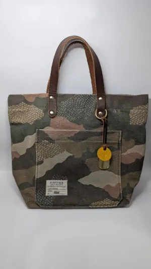R. Riveter Green Camouflage Canvas Convertible Tote Bag