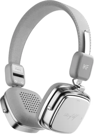 R2 Retro Classic Metal and Leather Grain Wireless Headphones, On Ear,Ergonomic Design,40mm Drivers, ENC Noise Cancelling, Bluetooth V5.4 & Wired Dual Mode, 60H Playtime,Throwback 80s 90s (Gray)