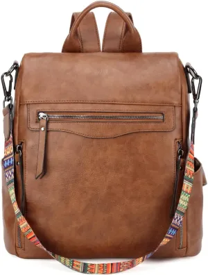 RAVUO Anti Theft Backpack Purse for Women, PU Leather Designer Convertible Shoulder Bag Three Ways to Carry