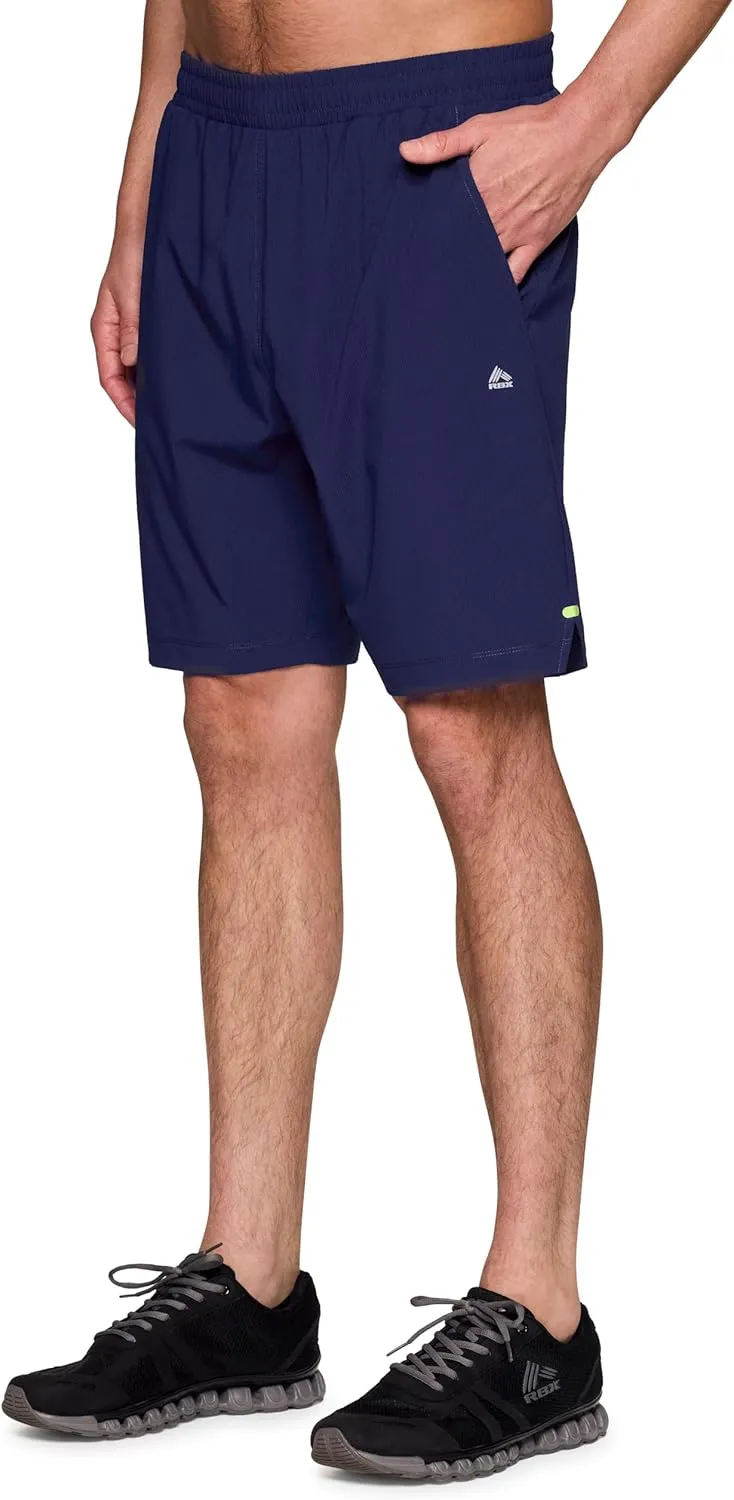 RBX Active Ripstop Shorts for Men, Quick Drying 9-Inch Inseam Workout Hiking Running Gym Basketball Shorts with Pockets