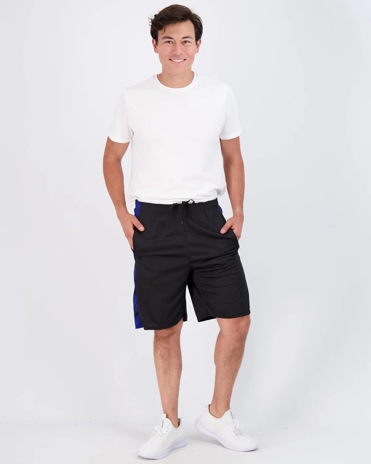 Real Essentials 3 Pack: Men's Mesh Athletic Performance Gym Shorts with Pockets (S-3X)