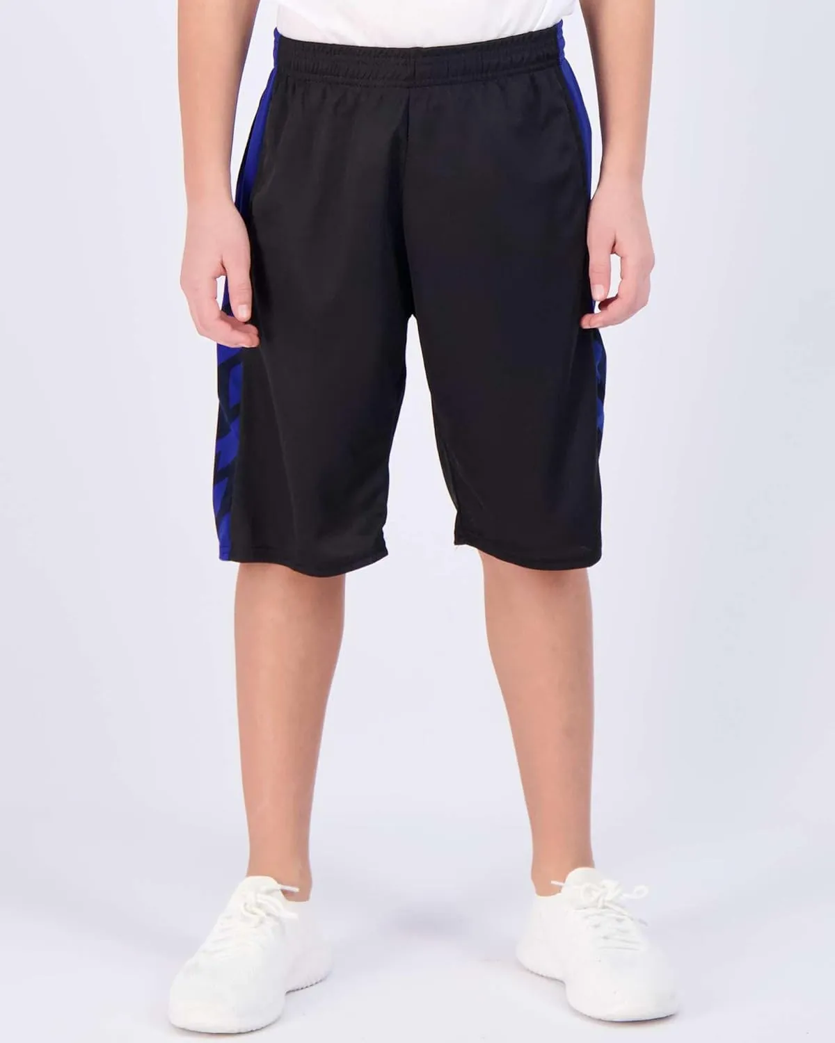 Real Essentials Boys' 5-Pack Mesh Active Athletic Performance Basketball Shorts with Pockets