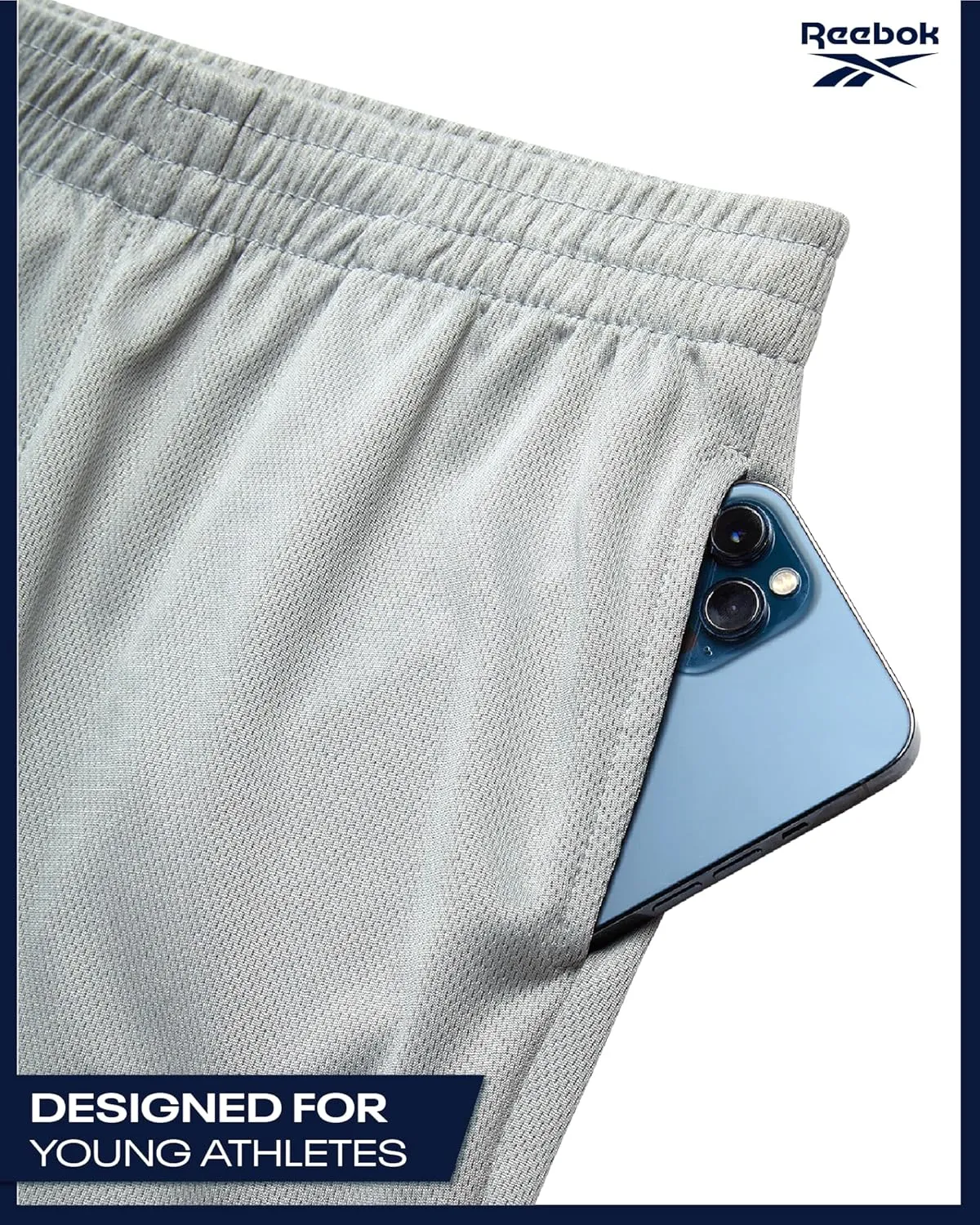 Reebok Boys Basketball Shorts 2 Pack – Mesh Athletic Shorts for Boys, Gym Shorts for Basketball, Running, and Everyday Play