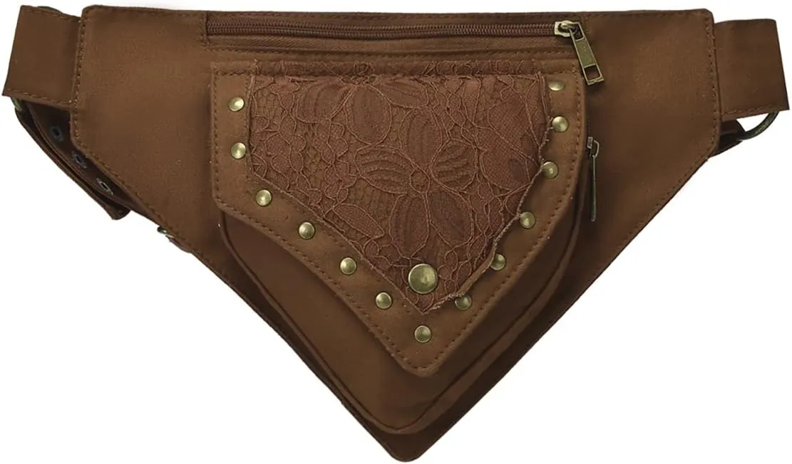 Renaissance Bag Ren Faire Accessories Festival Bag Fanny Pack for Women Thigh Bag for Women Lace Waist Bag Utility Hip Belt Waist Bags Womens Renaissance Accessories