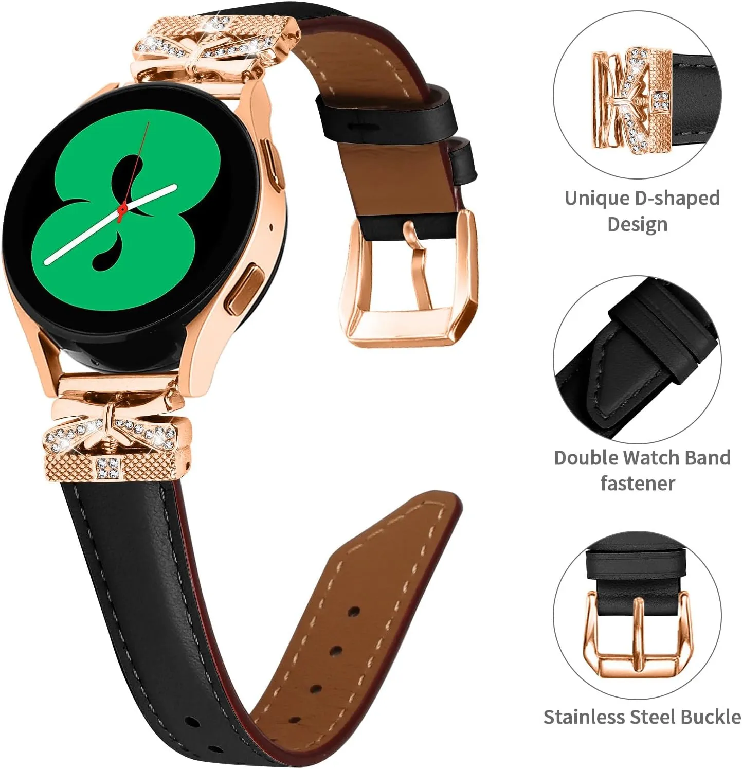 Replacement straps for watches Compatible With Galaxy Watch 3 41mm,Adjustable Genuine Leather Wrist Strap with Metal Buckle for Galaxy Watch 42mm/Active/Active2/Gear S2