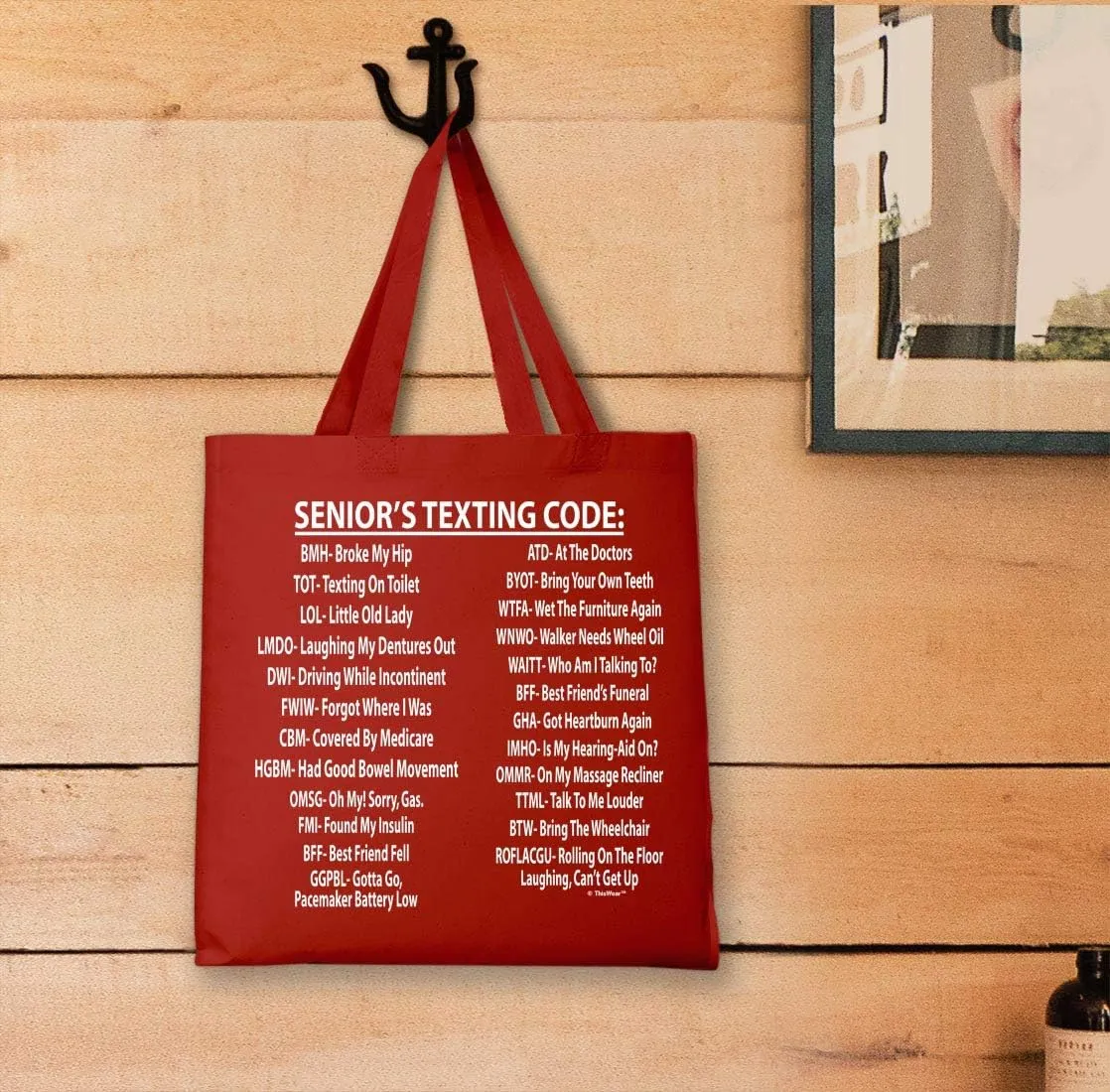 Retirement Gifts for Women Senior's Texting Code Gifts for Retirement Canvas Tote Bag IT-01