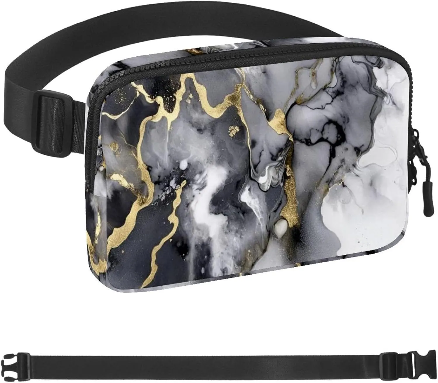 Retro Aesthetic Marble-1324 Crossbody Fanny Pack for Men&Women,Belt Bag for Travel Casual Walking Running Hiking Cycling