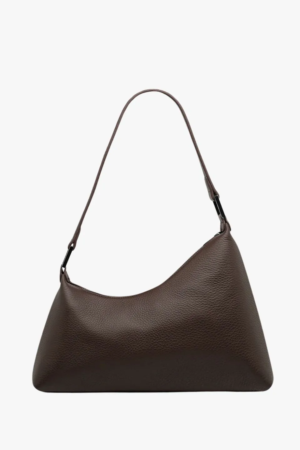 Reverie Cocoa Asymmetric  Leather Shoulder Bag