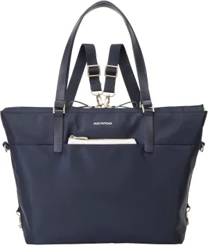Ricardo Beverly Hills Indio Softside Convertible Tote, Lightweight and Durable Travel Tote, Includes Backpack Straps, Crossbody, and Trolly Sleeve, Dark Navy