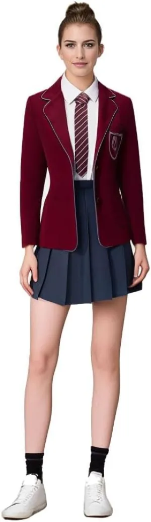 Roald Dahl Matilda the Musical Cosplay Costume Grey Red School Uniform JK Dress With Tie Halloween Party