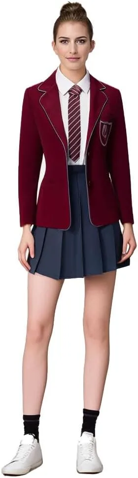 Roald Dahl Matilda the Musical Cosplay Costume Grey Red School Uniform JK Dress With Tie Halloween Party