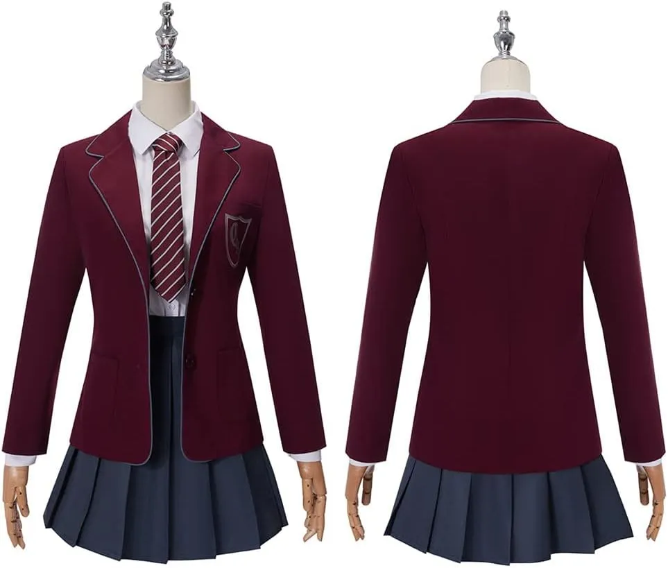 Roald Dahl Matilda the Musical Cosplay Costume Grey Red School Uniform JK Dress With Tie Halloween Party