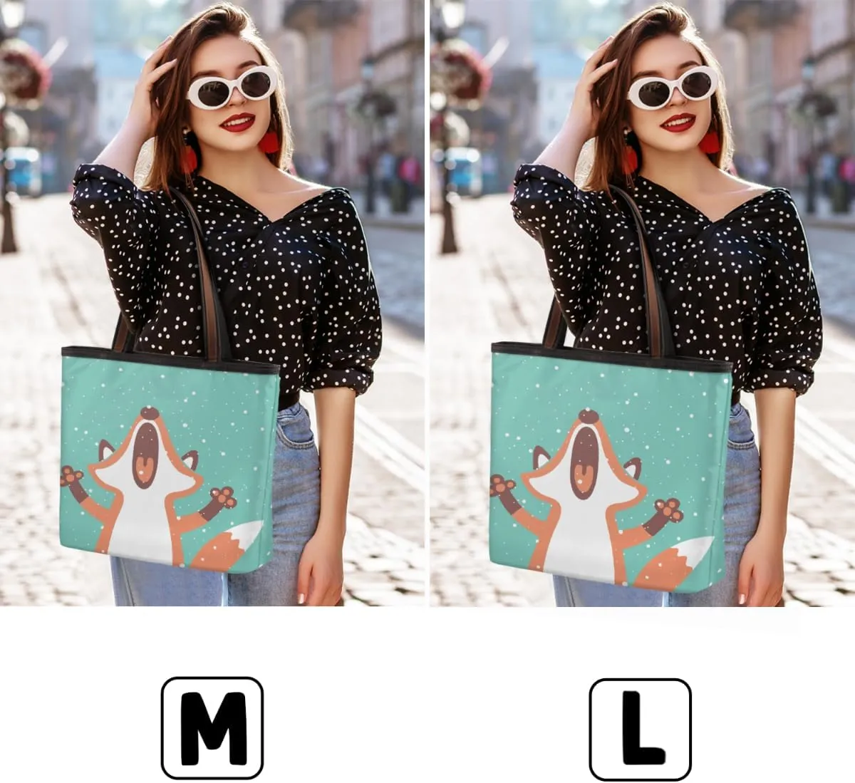 Roar Fox Tote Bag Tote Purse for Women with Zipper Womens Handbags for Work Travel