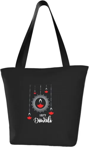 Rqwaaed Diwali Burning Candle Oil Lamp Women'S Casual One Shoulder Carry Shopping Bag Large Capacity Working Storage Handbag