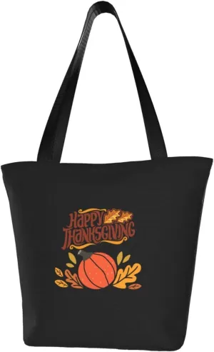Rqwaaed Welcome Fall Hello Thanksgiving Day Women'S Casual One Shoulder Carry Shopping Bag Large Capacity Working Storage Handbag