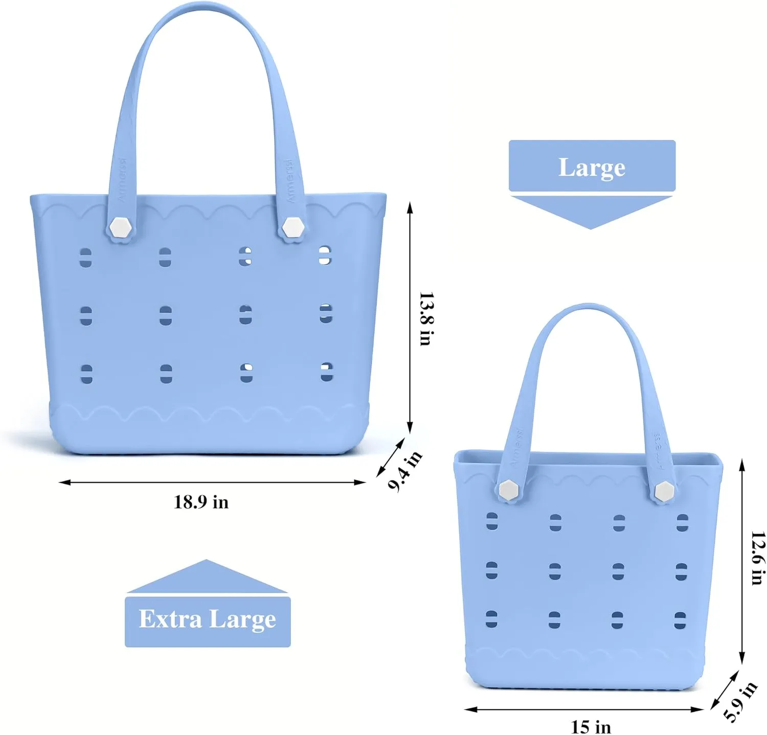 Rubber Beach Bag Waterproof Durable Tote Bag for Beach Sports Pool Modern Rubber Tote