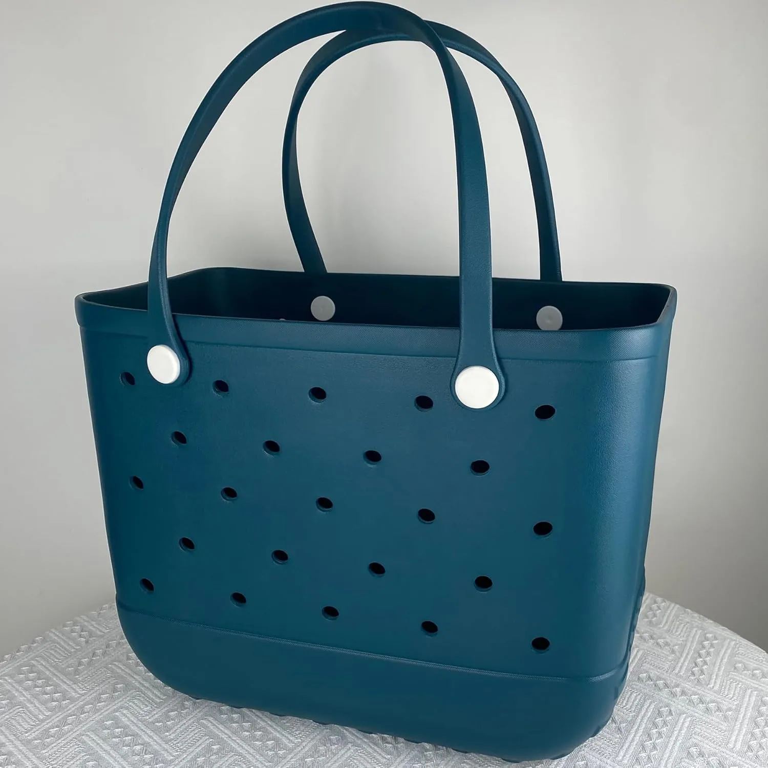 Rubber Beach Bag Waterproof Washable Tip-Proof Durable Tote Bag for Beach Pool Sports Modern Versatile Rubber Tote