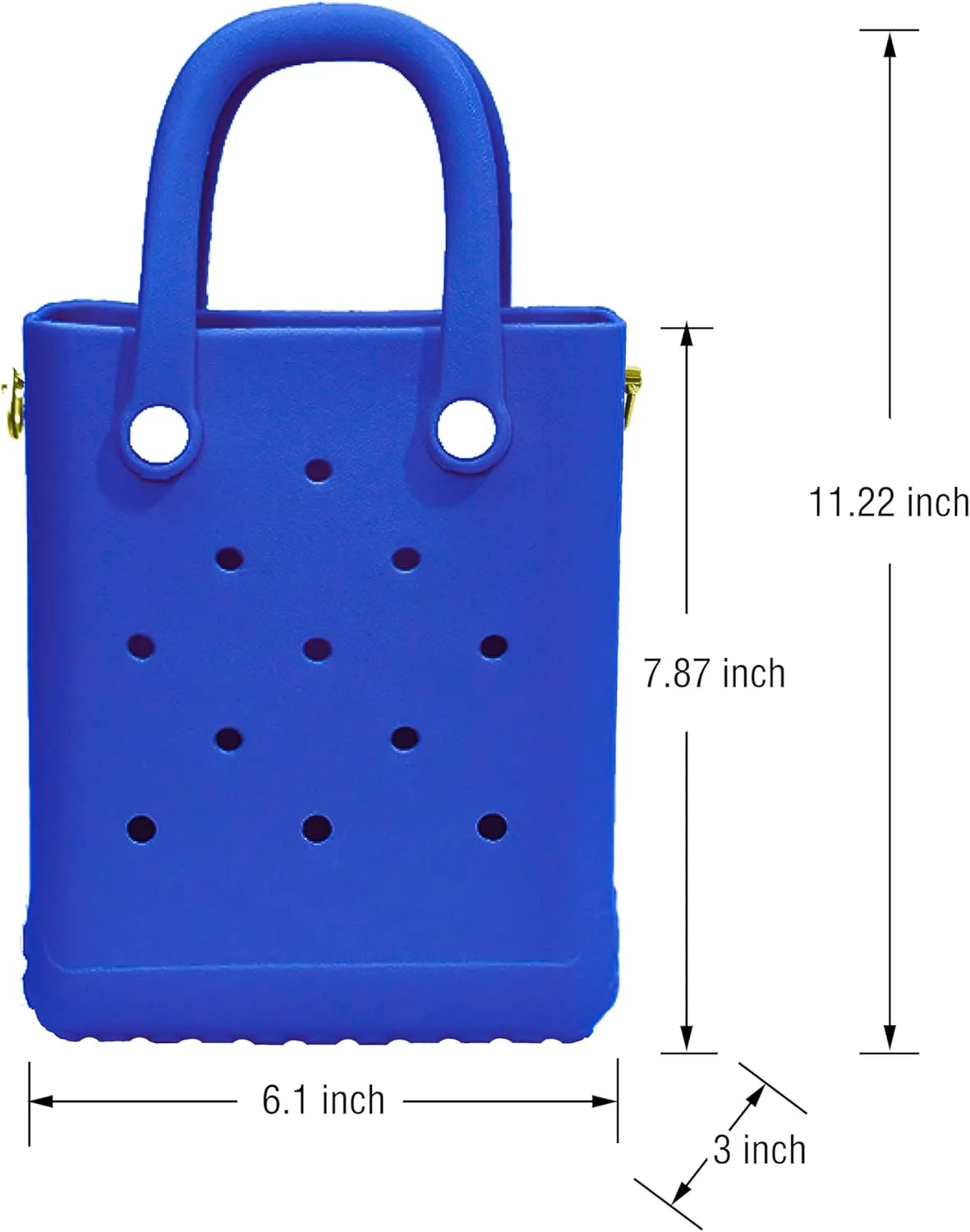 Rubber Beach Bag with Strap, Bitty EVA Tote Bag with 6 Charms