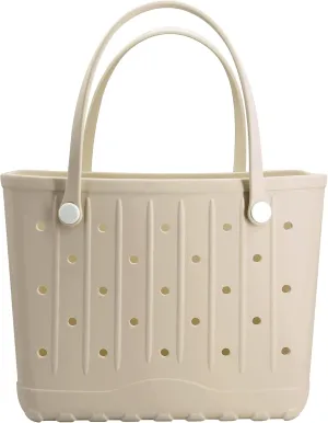 Rubber Beach Tote Bag, Large Waterproof Beach Bag for Pool Boat, Sports, Outdoor Washable Travel Tote Bag