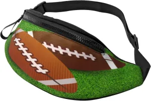 Rugby Ball Field Fanny Pack, Crossbody Waist Packs for Women Men Waist Bags with Adjustable Strap for Travel Running Hiking Sport