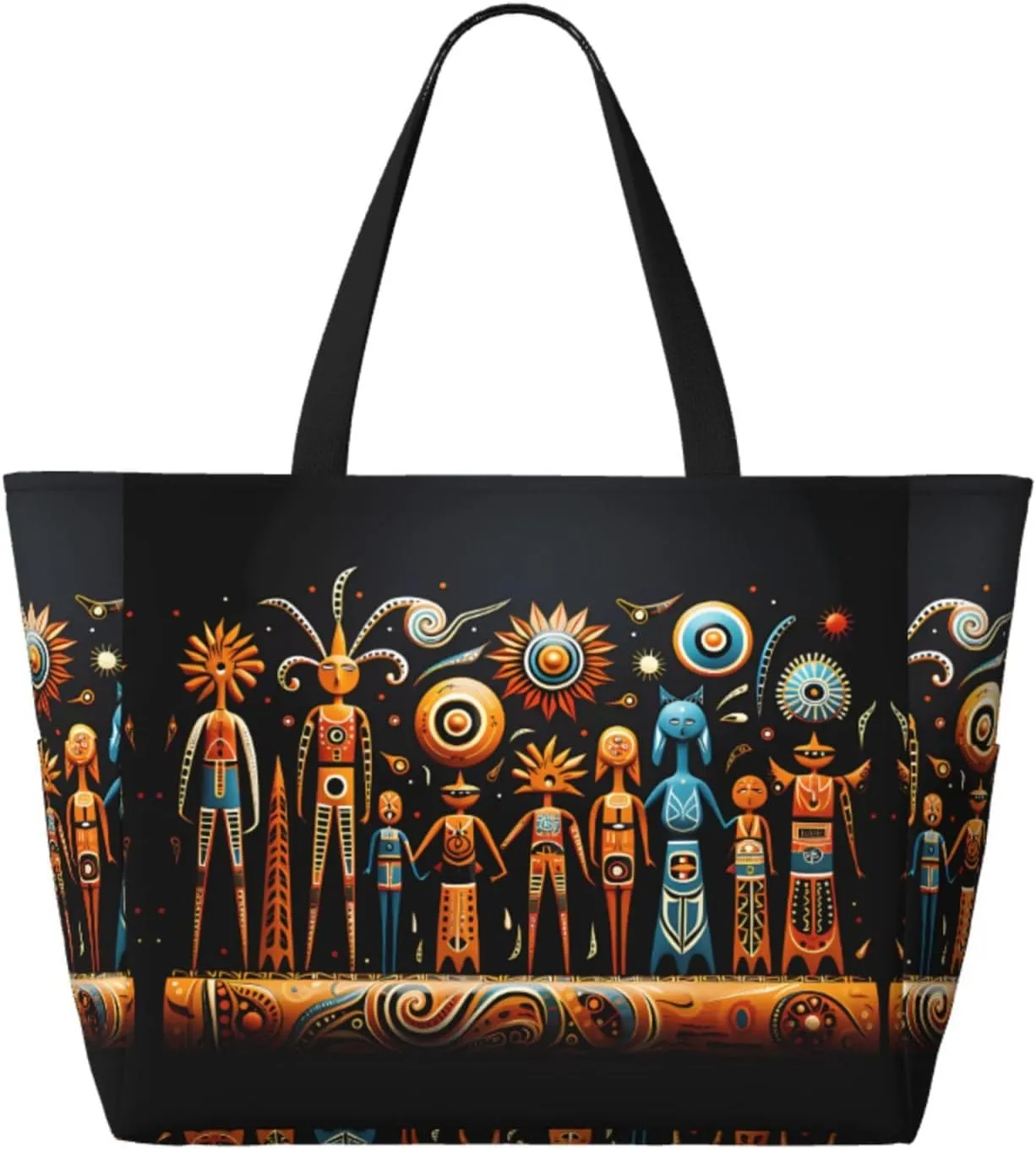 Rugby On Fire Spacious Large Capacity Beach Travel Bag - Foldable Beach Bag Tote Bag With Zipper