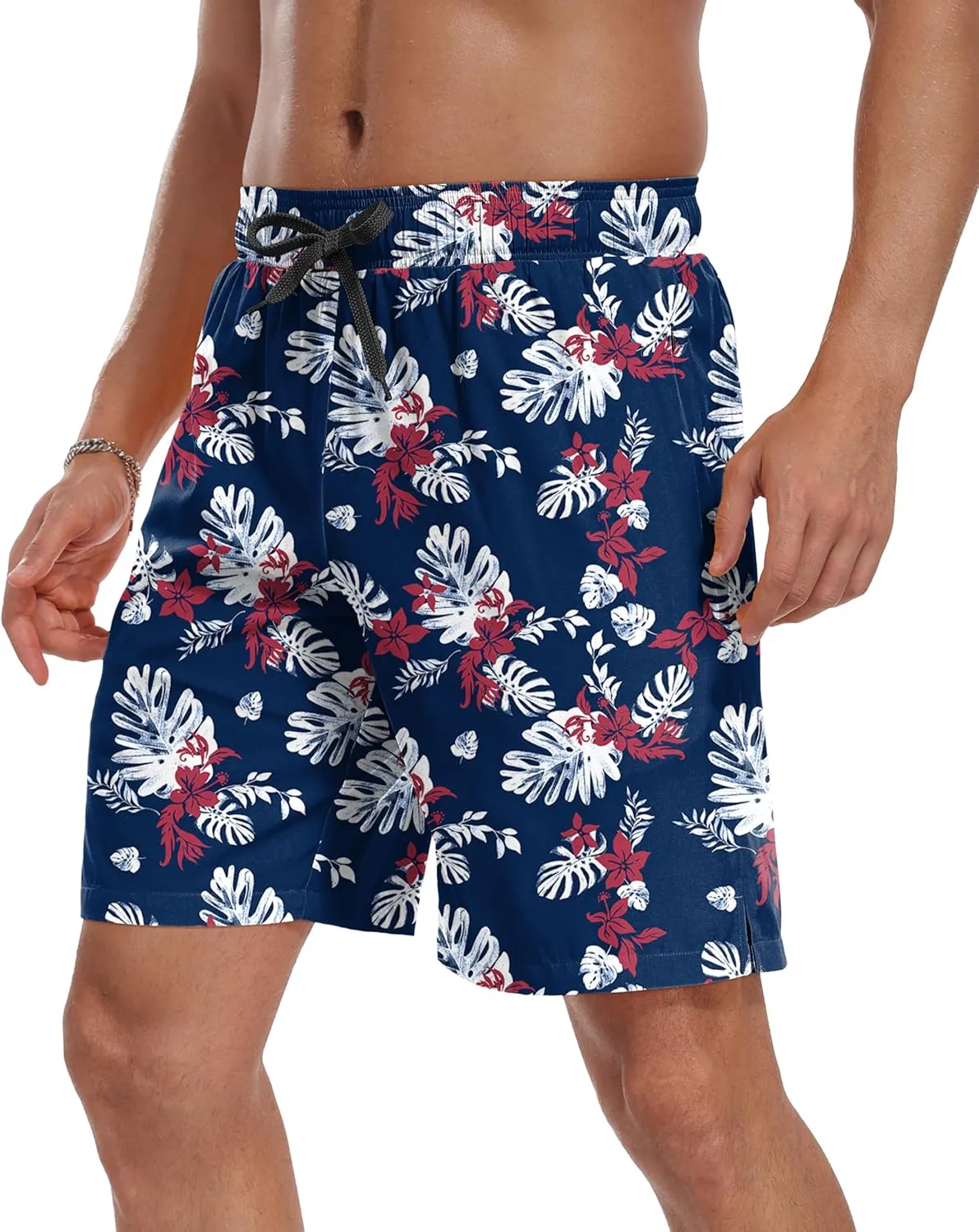 Sailwind Men Swim Trunks with Compression Liner 9" Beach Shorts Quick Dry with Zipper Pockets Board Shorts