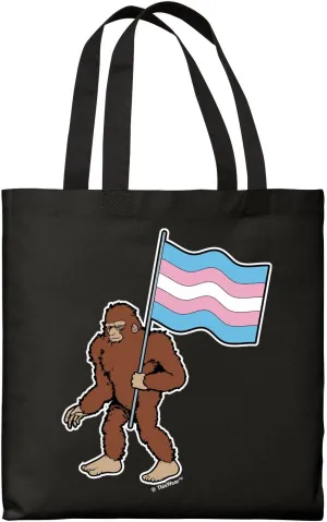 Sasquatch With Trans Flag Canvas Tote Bag