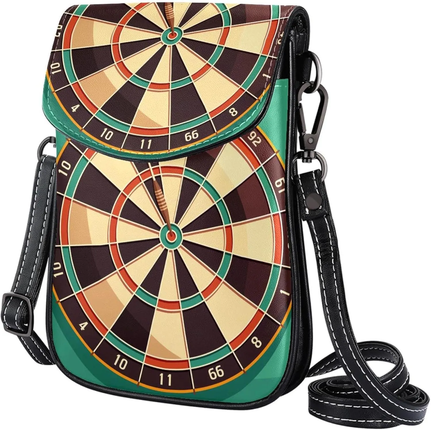 Satchel Bag Dart Board Purse Crossbody Leather Messenger Bag For Women