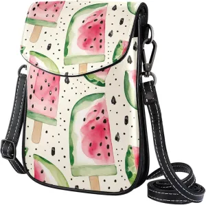 Satchel Bag Watermelons Slice Patterns Purse Crossbody Leather Messenger Bag For Women