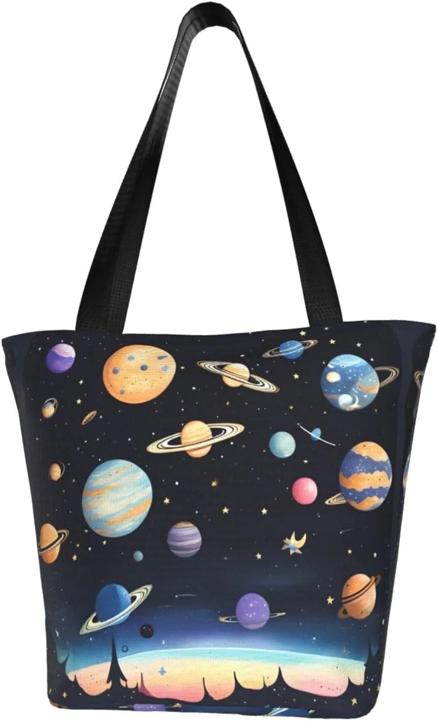 Saturn Jupiter Earth Cross-body Shoulder Bag, Women's One-shoulder Handbag, Weekend Travel Shopping and Playing Shoulder Bag