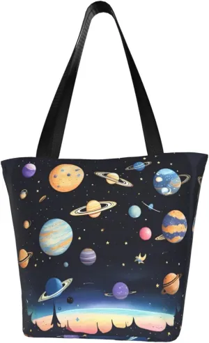 Saturn Jupiter Earth Cross-body Shoulder Bag, Women's One-shoulder Handbag, Weekend Travel Shopping and Playing Shoulder Bag