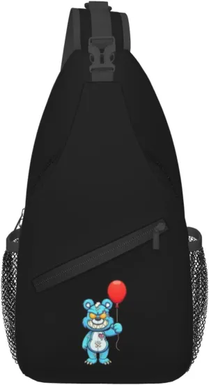 Scary Bear With A Balloon Crossbody Bags For Women Men Chest Backpack Gym Shoulder Bag Travel Outdoor Sports Casual Crossbody Bags
