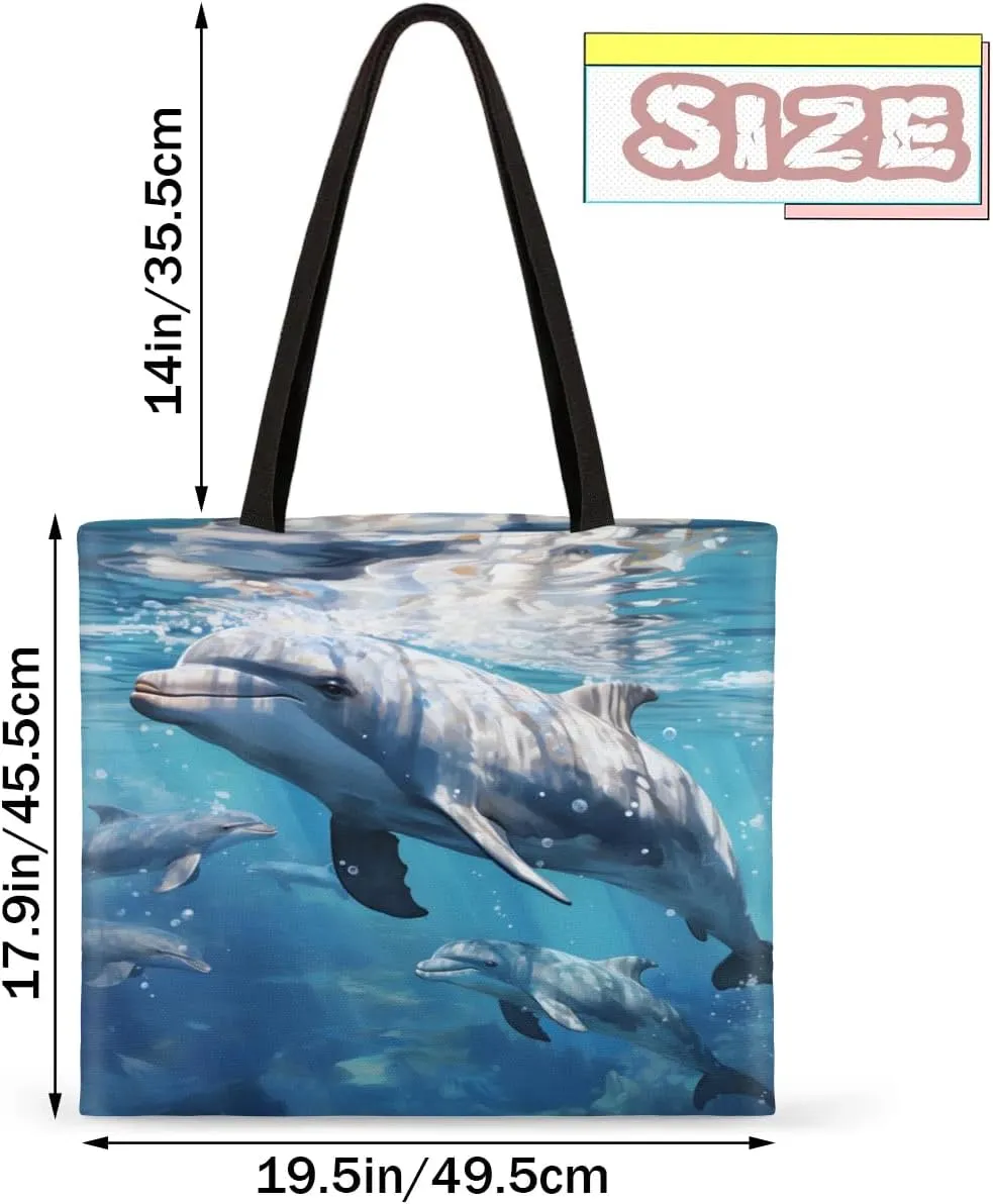 Sea Beach Trees Scenery Canvas Tote Bag for Women Men Stylish Tote Handbag Shoulder Bag Reusable Grocery Bag