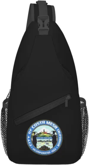 Seal Of Costa Mesa, California Crossbody Bags For Women Men Chest Backpack Gym Shoulder Bag Travel Outdoor Sports Casual Crossbody Bags