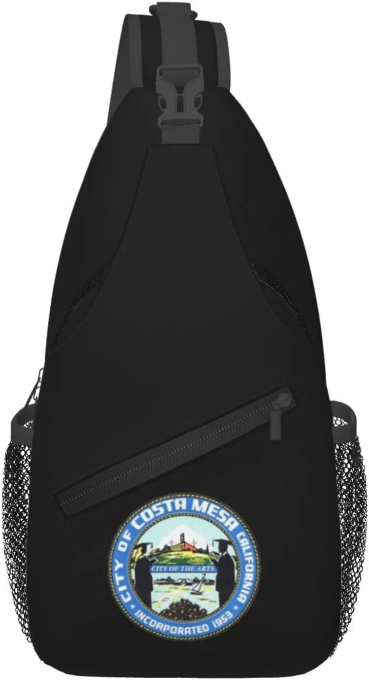 Seal Of Costa Mesa, California Crossbody Bags For Women Men Chest Backpack Gym Shoulder Bag Travel Outdoor Sports Casual Crossbody Bags