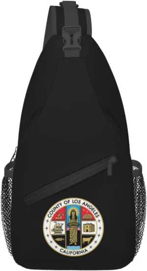 Seal Of Los Angeles County, California Crossbody Bags For Women Men Chest Backpack Gym Shoulder Bag Travel Outdoor Sports Casual Crossbody Bags