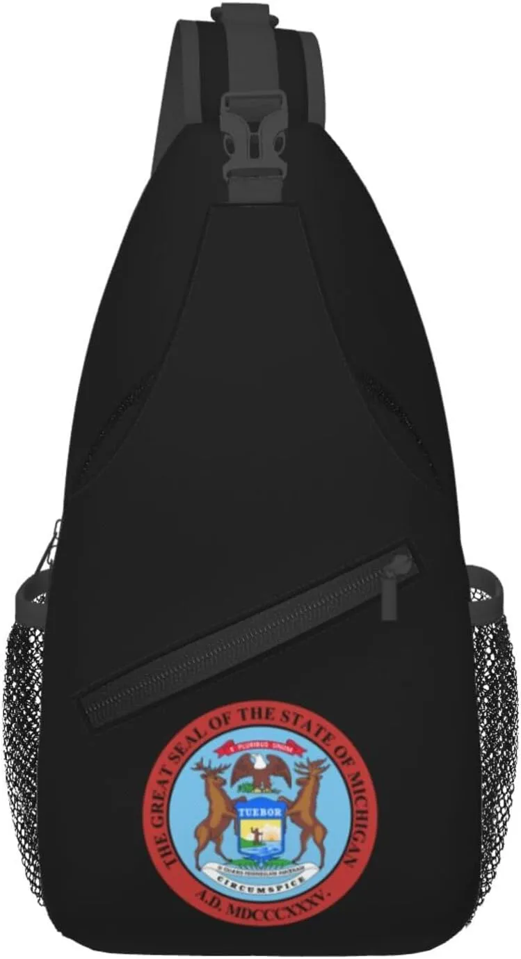 Seal of Michigan Crossbody Bags For Women Men Chest Backpack Gym Shoulder Bag Travel Outdoor Sports Casual Crossbody Bags