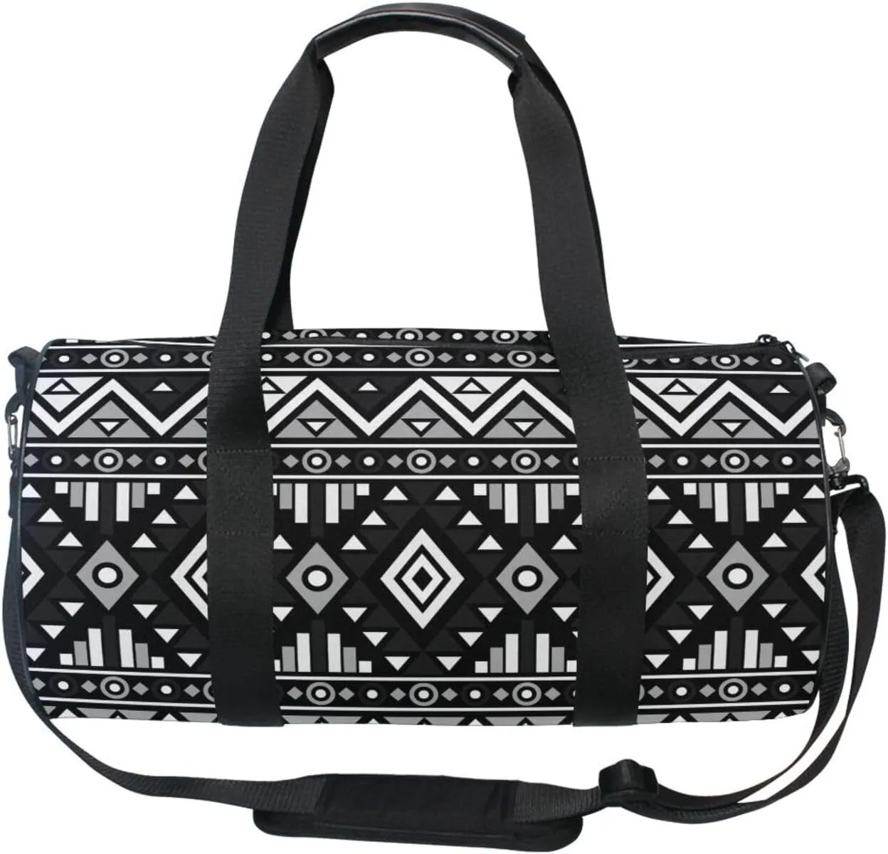 Seamless Tribal Ethnic Pattern in Vintage Retro Pattern Portable Gym Bag, Travel Bag, Luggage bag, Sports Bag, Toiletry Bag with Handles, Detachable Shoulder Strap 17.6 x 9 x 9 inch