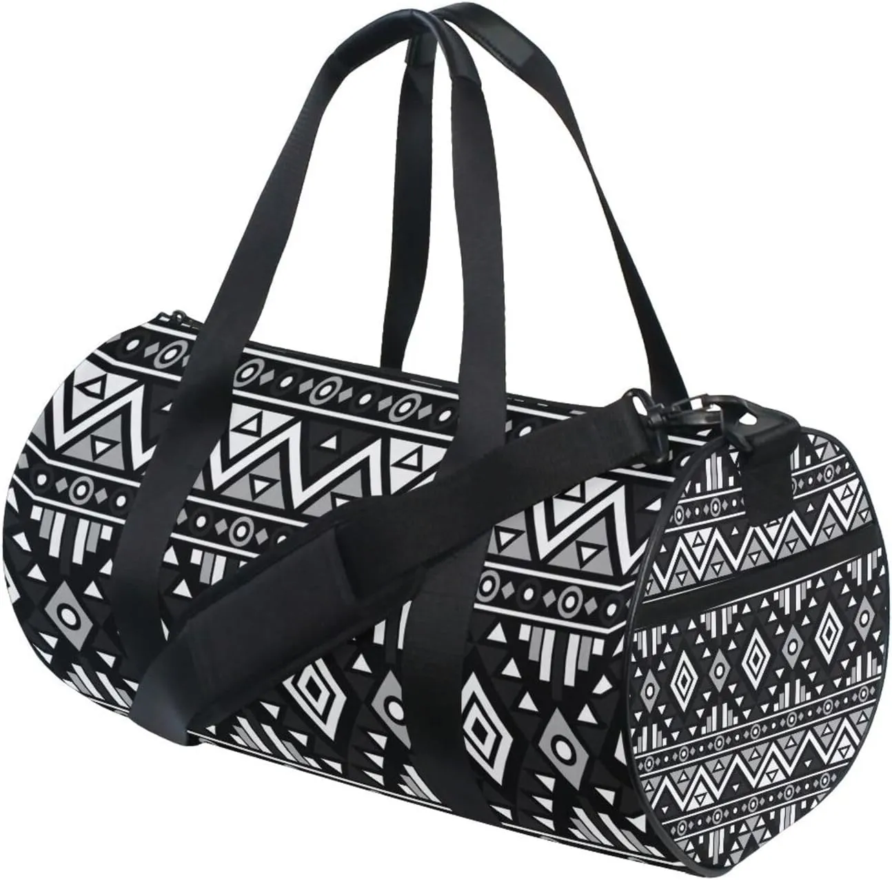 Seamless Tribal Ethnic Pattern in Vintage Retro Pattern Portable Gym Bag, Travel Bag, Luggage bag, Sports Bag, Toiletry Bag with Handles, Detachable Shoulder Strap 17.6 x 9 x 9 inch