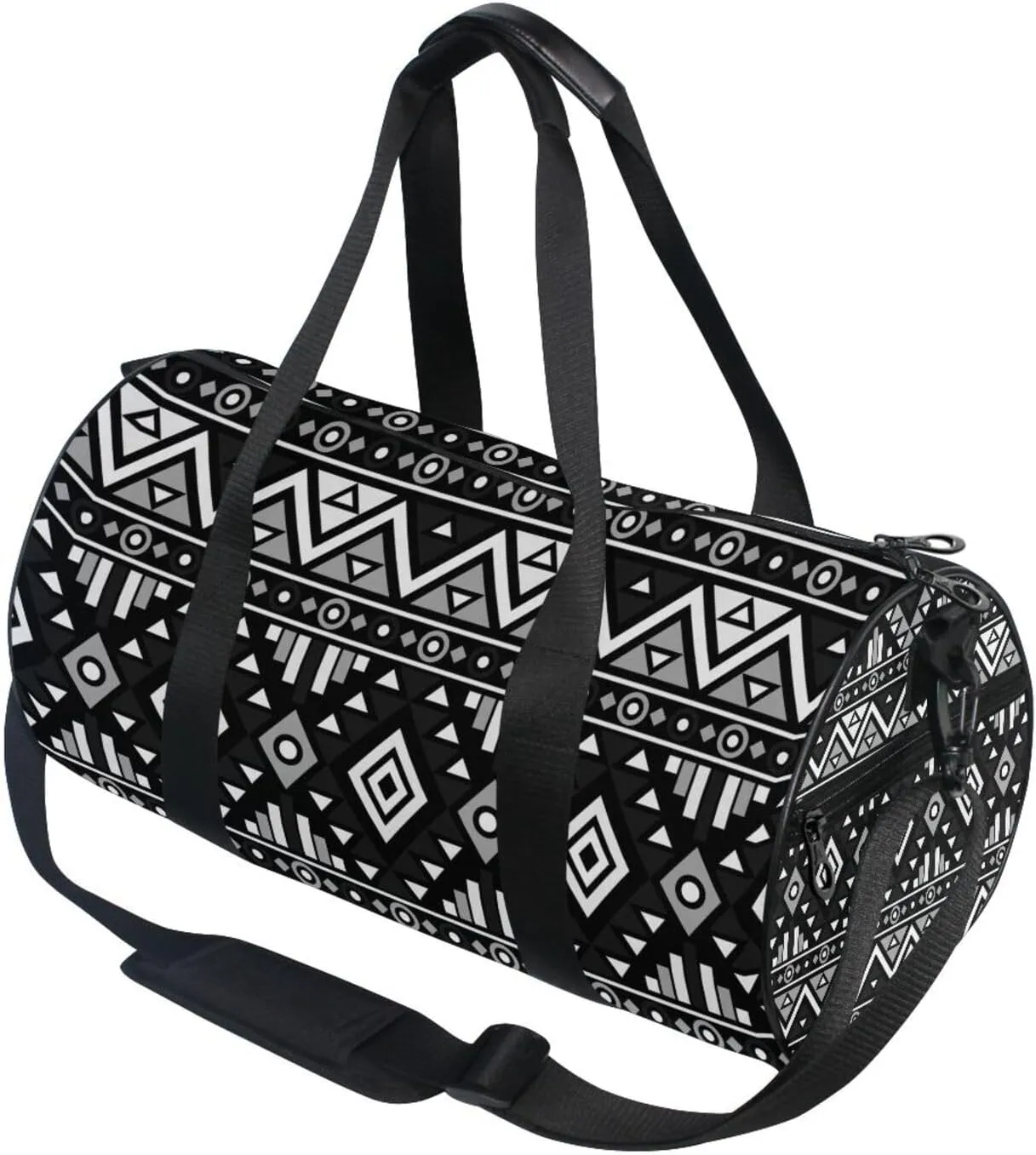 Seamless Tribal Ethnic Pattern in Vintage Retro Pattern Portable Gym Bag, Travel Bag, Luggage bag, Sports Bag, Toiletry Bag with Handles, Detachable Shoulder Strap 17.6 x 9 x 9 inch