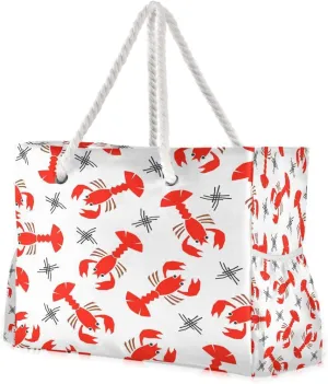 senya Beach Bag Large Travel Tote Bag Red Crayfish Shoulder Bag luggage bag for Gym Travel Sport