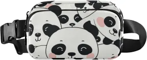 senya Chubby Shy Pandas Fanny Pack Crossbody Bags for Women Belt Bag Running Waist Bag with Adjustable Strap
