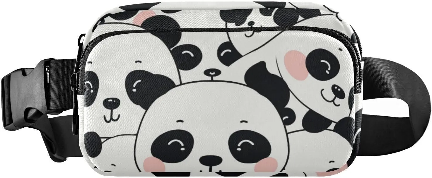 senya Chubby Shy Pandas Fanny Pack Crossbody Bags for Women Belt Bag Running Waist Bag with Adjustable Strap