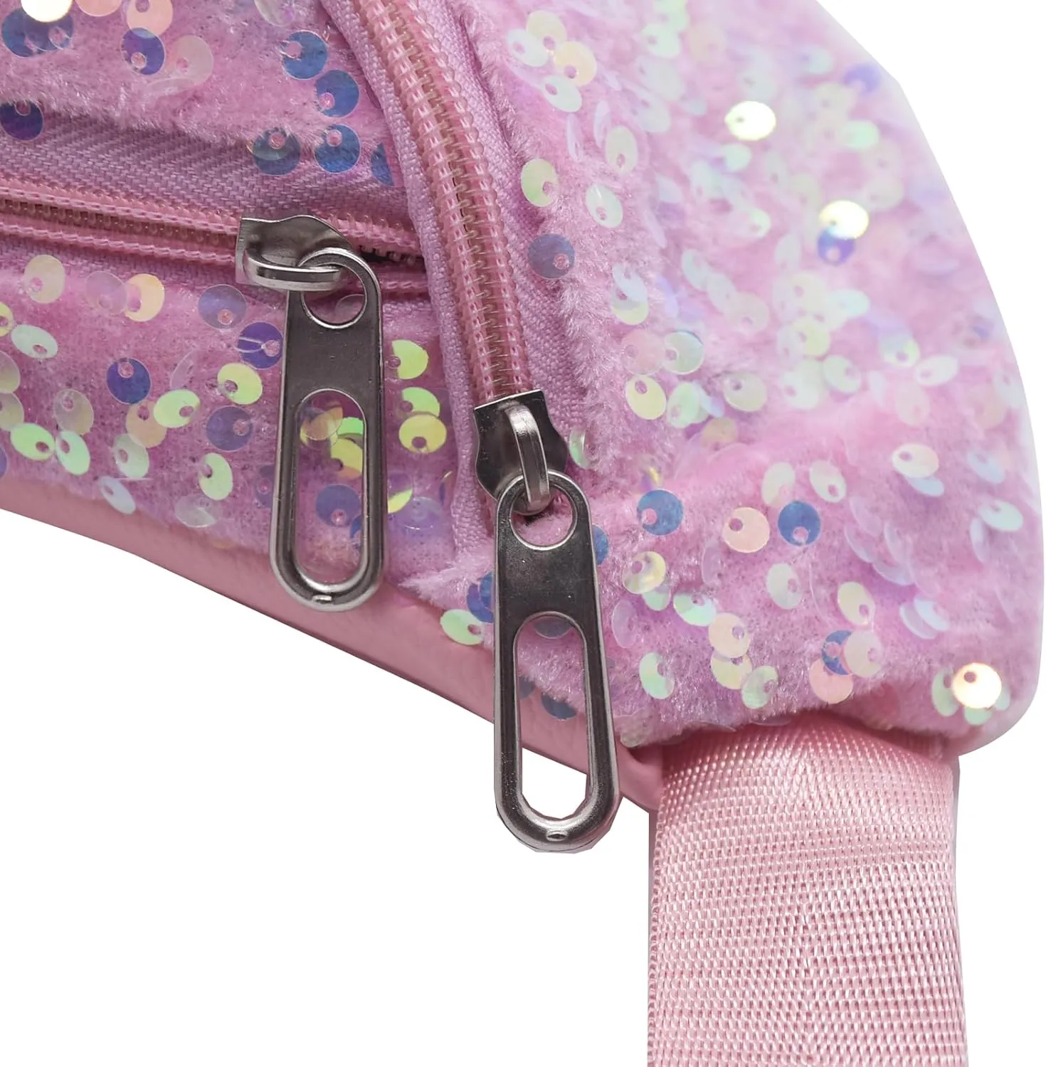 Sequins Glitter Waist Bag Fanny Pack for Women Girls Crossbody Belt Bag Chest Bag Phone Pouch for Travel Running Workout